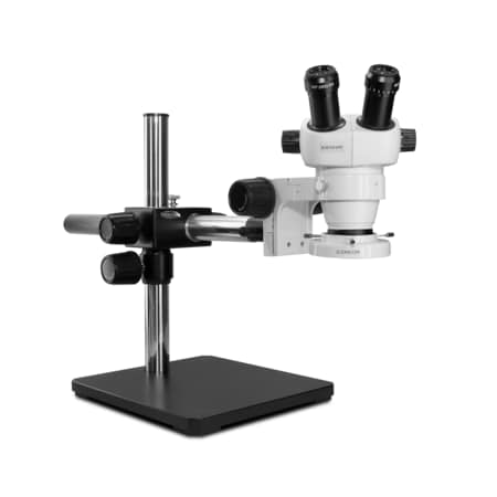 Scienscope ELZ Stereo Zoom Microscope With Compact LED Light On Single Arm Stand ELZ-PK5S-E1